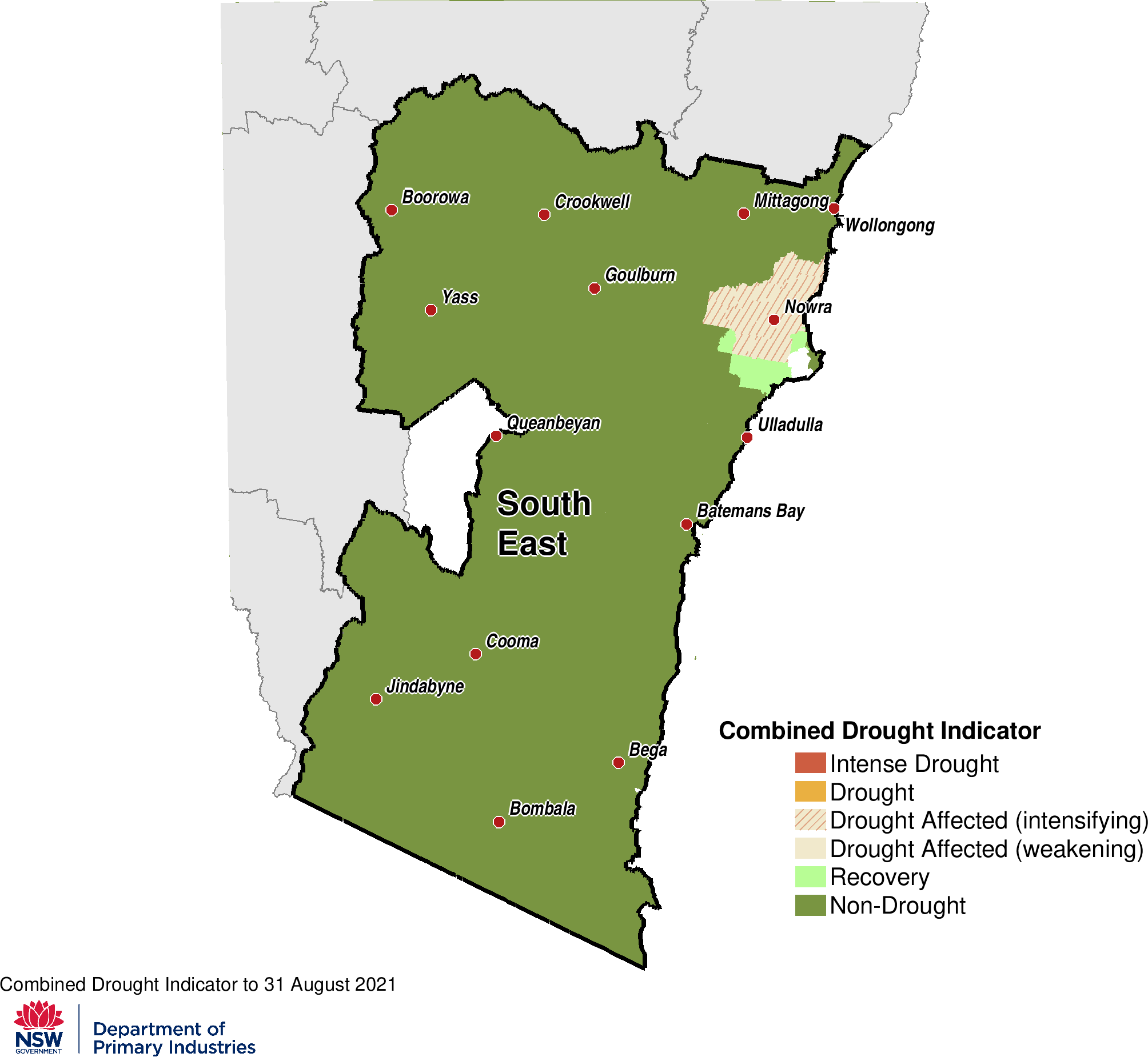 Figure 23. Combined Drought Indicator for the South East region Combined Drought Indicator for the South East region