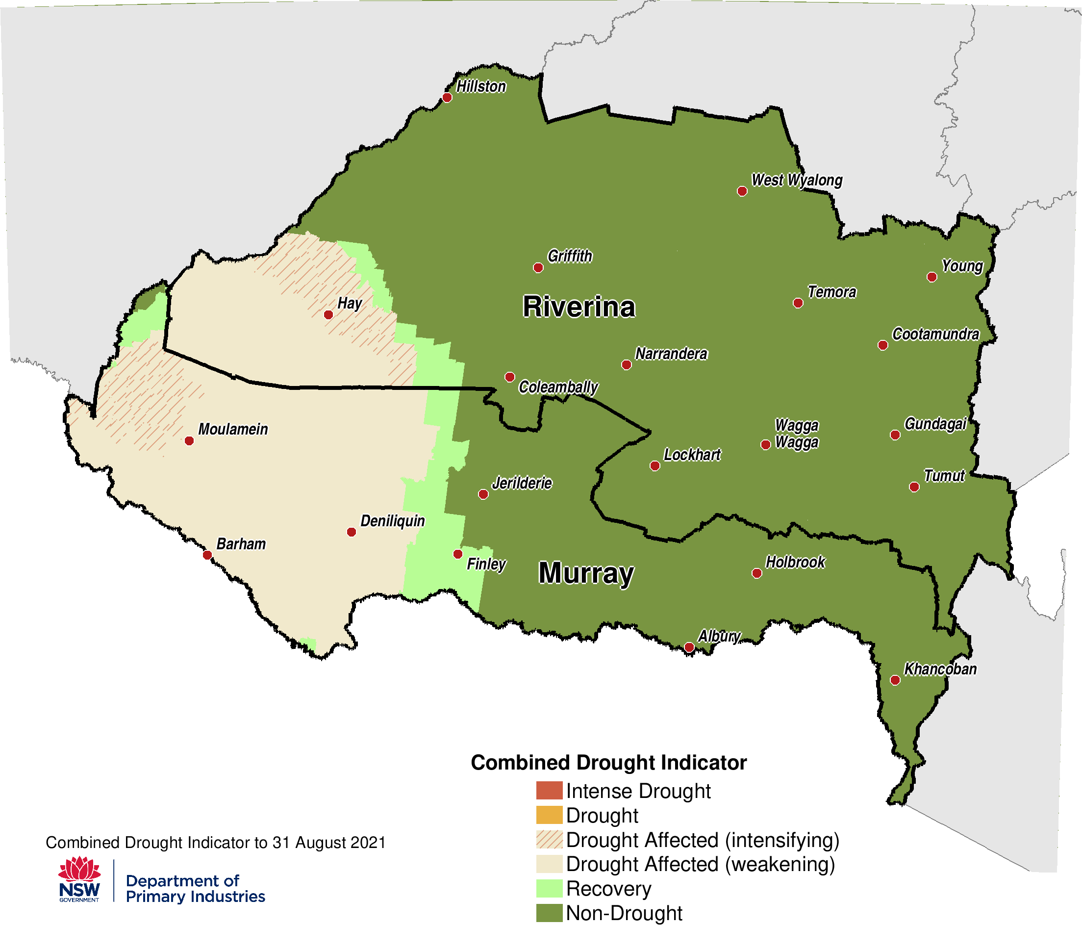 Figure 11. Combined Drought Indicator for the Murray and Riverina region Combined Drought Indicator for the Murray and Riverina region
