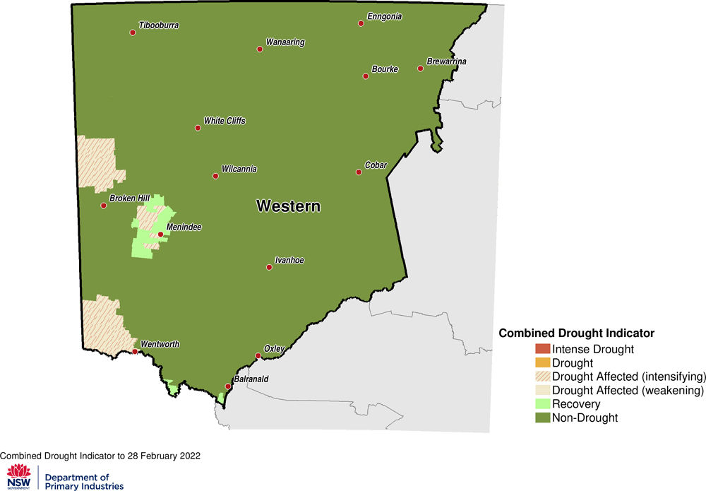 Combined Drought Indicator for the Western region
