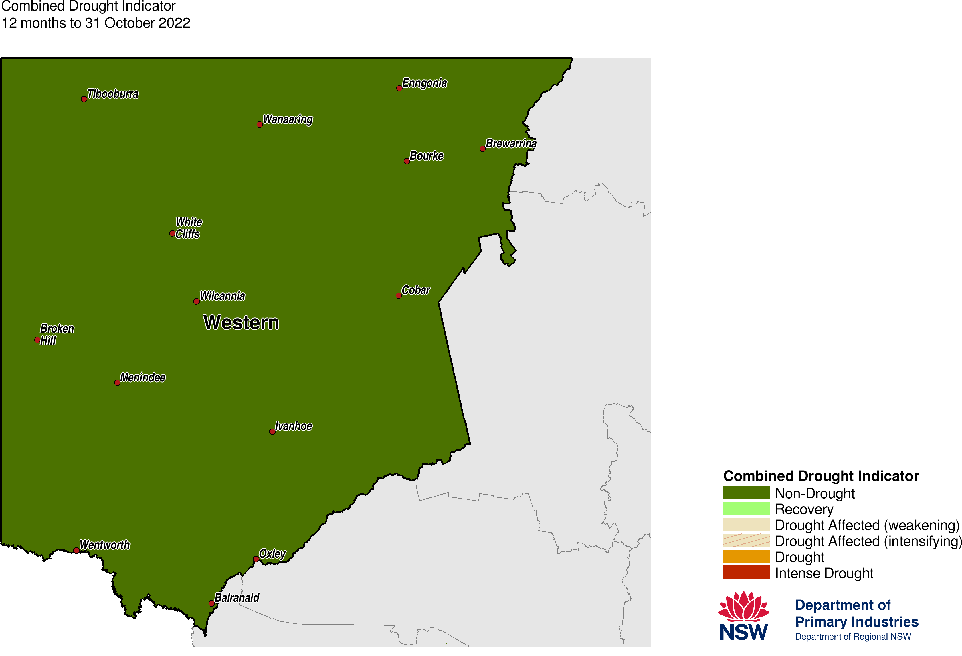 Figure 14. Combined Drought Indicator for the Western LLS region 
