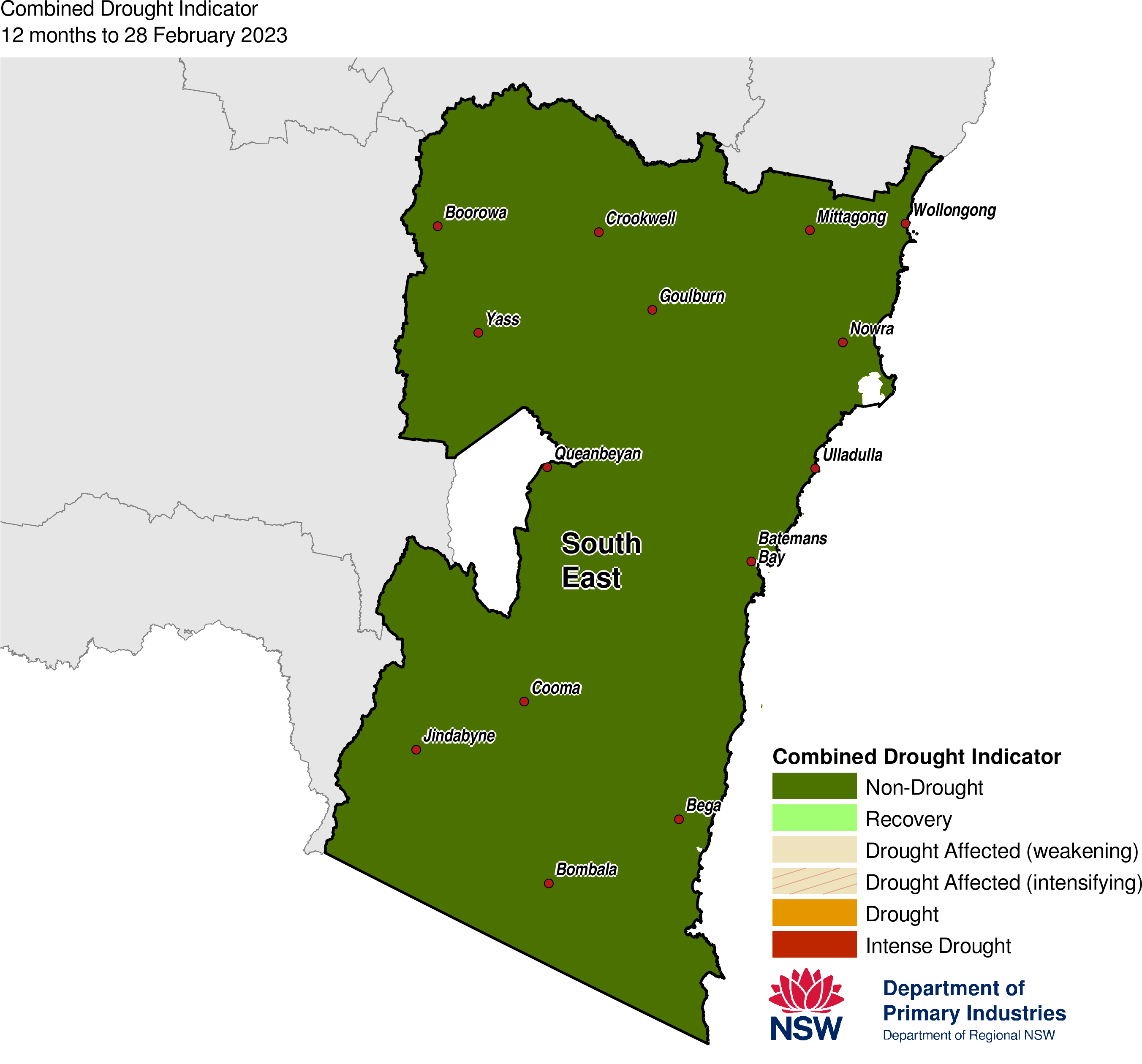 Figure 23. Combined Drought Indicator for the South East region 