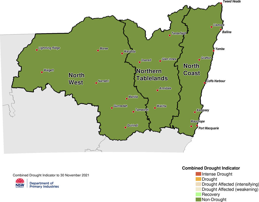Figure 17. Combined Drought Indicator for the North West, Northern Tableland and North Coast regions Figure 17. Combined Drought Indicator for the North West, Northern Tableland and North Coast regions