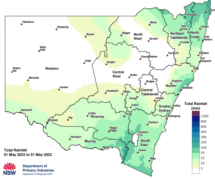 Figure 2b. Total rainfall May 2023