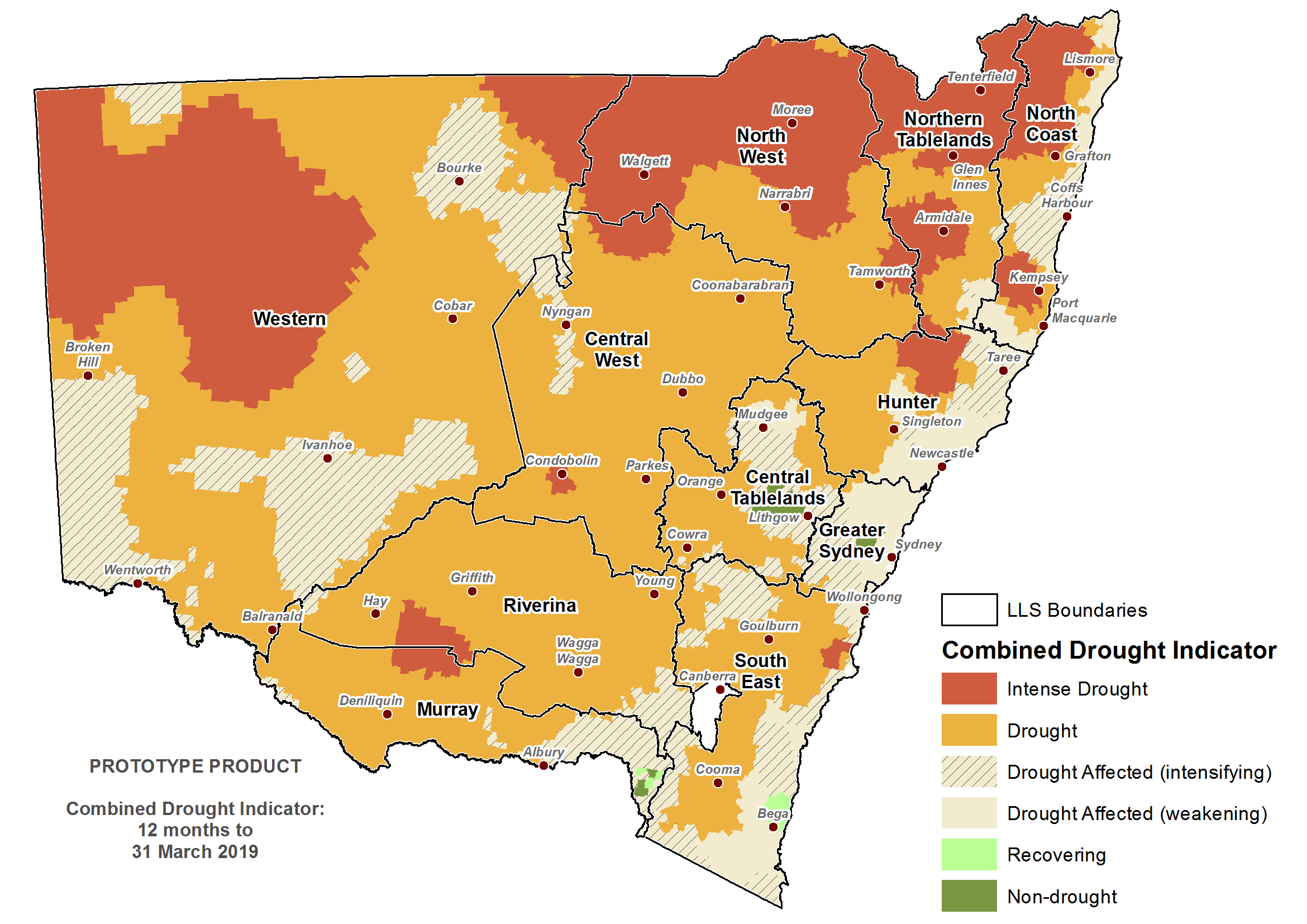 Verified NSW Combined Drought Indicator to 31 March 2019 - For an accessible explanation of this image contact scott.wallace@dpi.nsw.gov.au