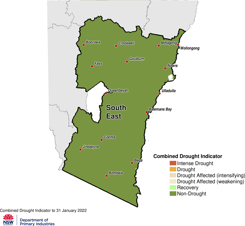 Figure 23. Combined Drought Indicator for the South East region 