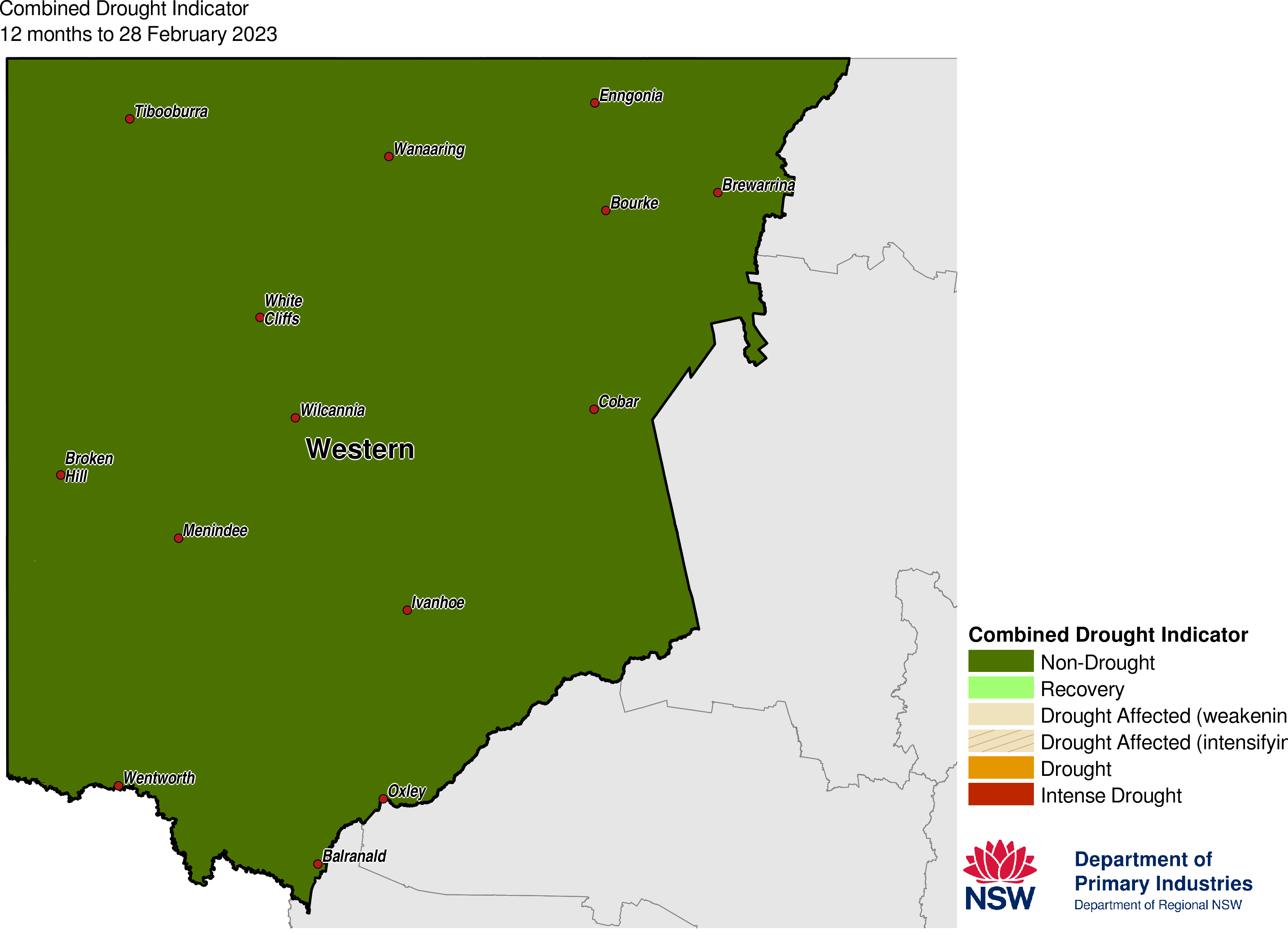 Figure 14. Combined Drought Indicator for the Western LLS region 