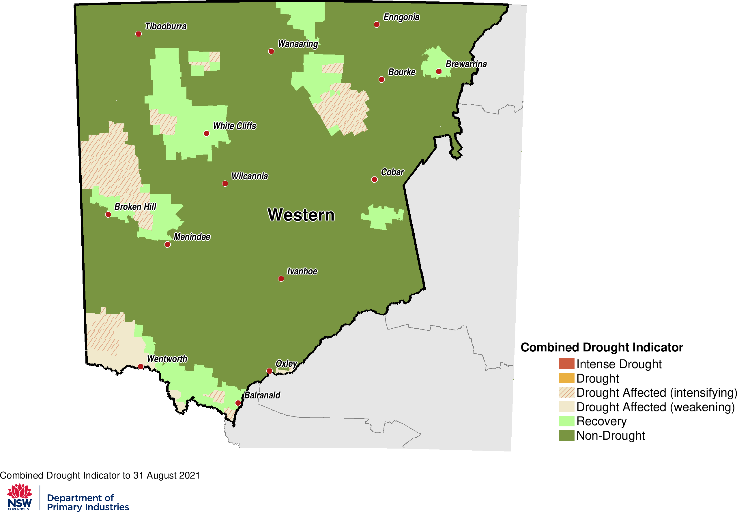 Figure 14. Combined Drought Indicator for the Western region Combined Drought Indicator for the Western region