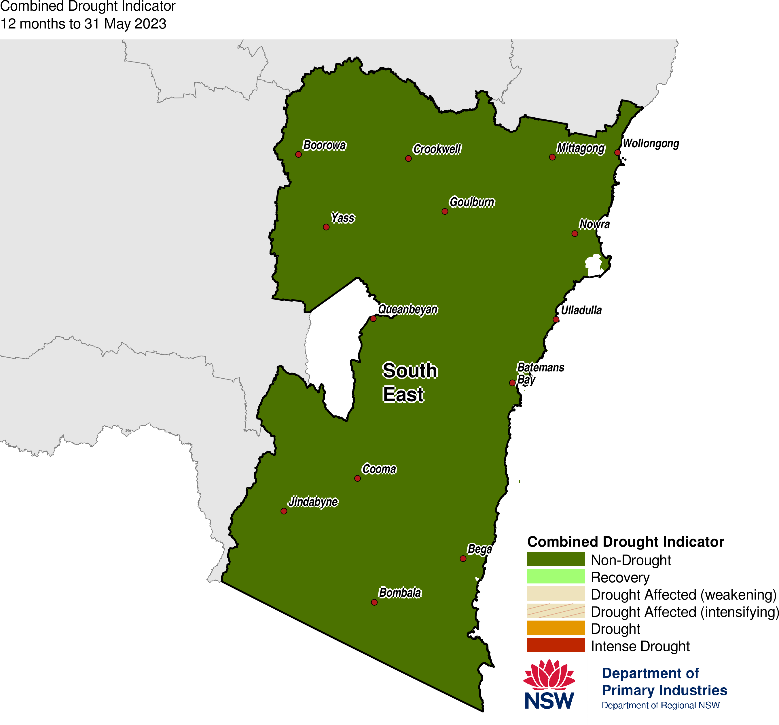 Figure 30. Combined Drought Indicator for the South East region 
