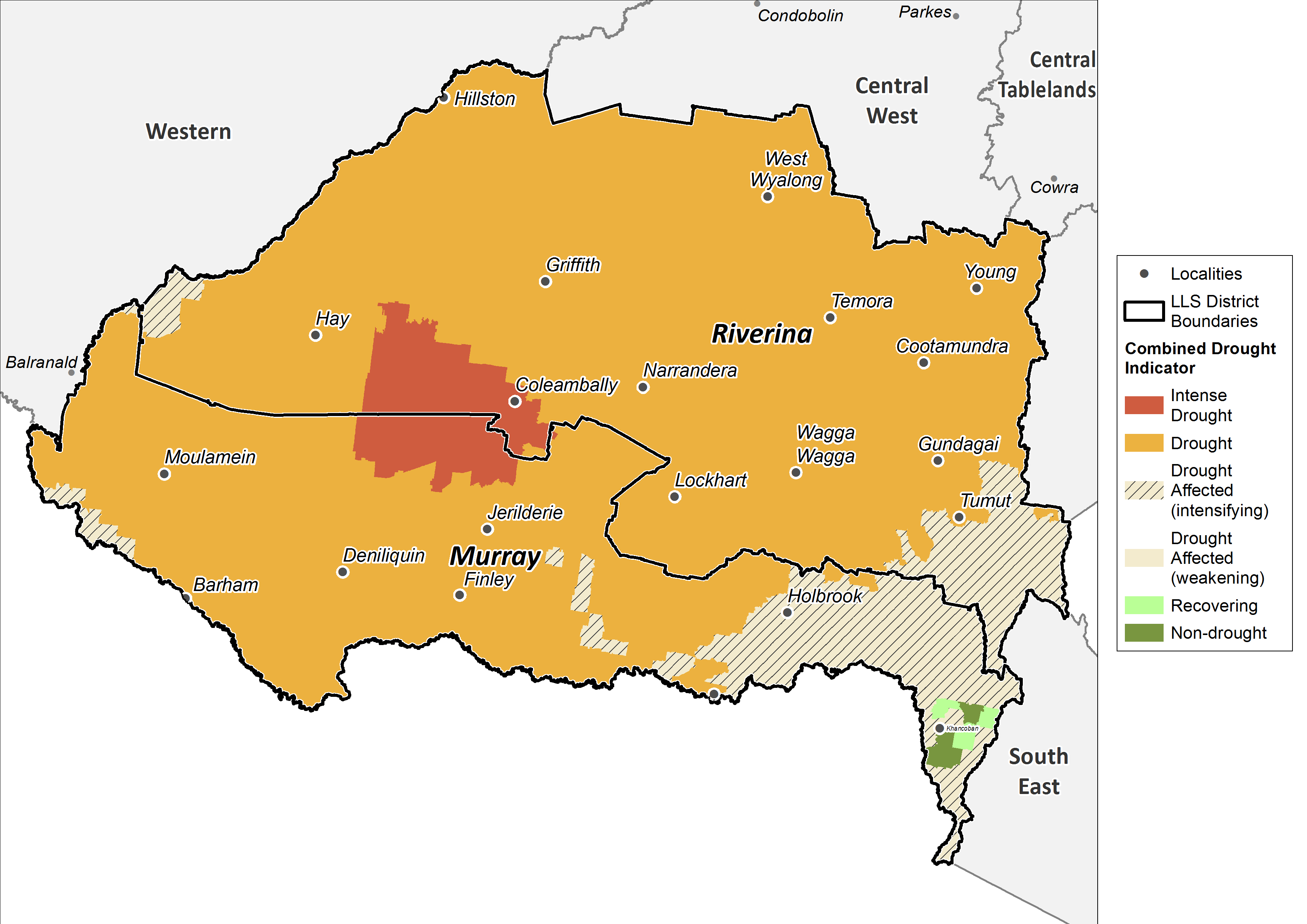 Combined Drought Indicator for the Murray and Riverina region- For an accessible explanation of this image contact scott.wallace@dpi.nsw.gov.au