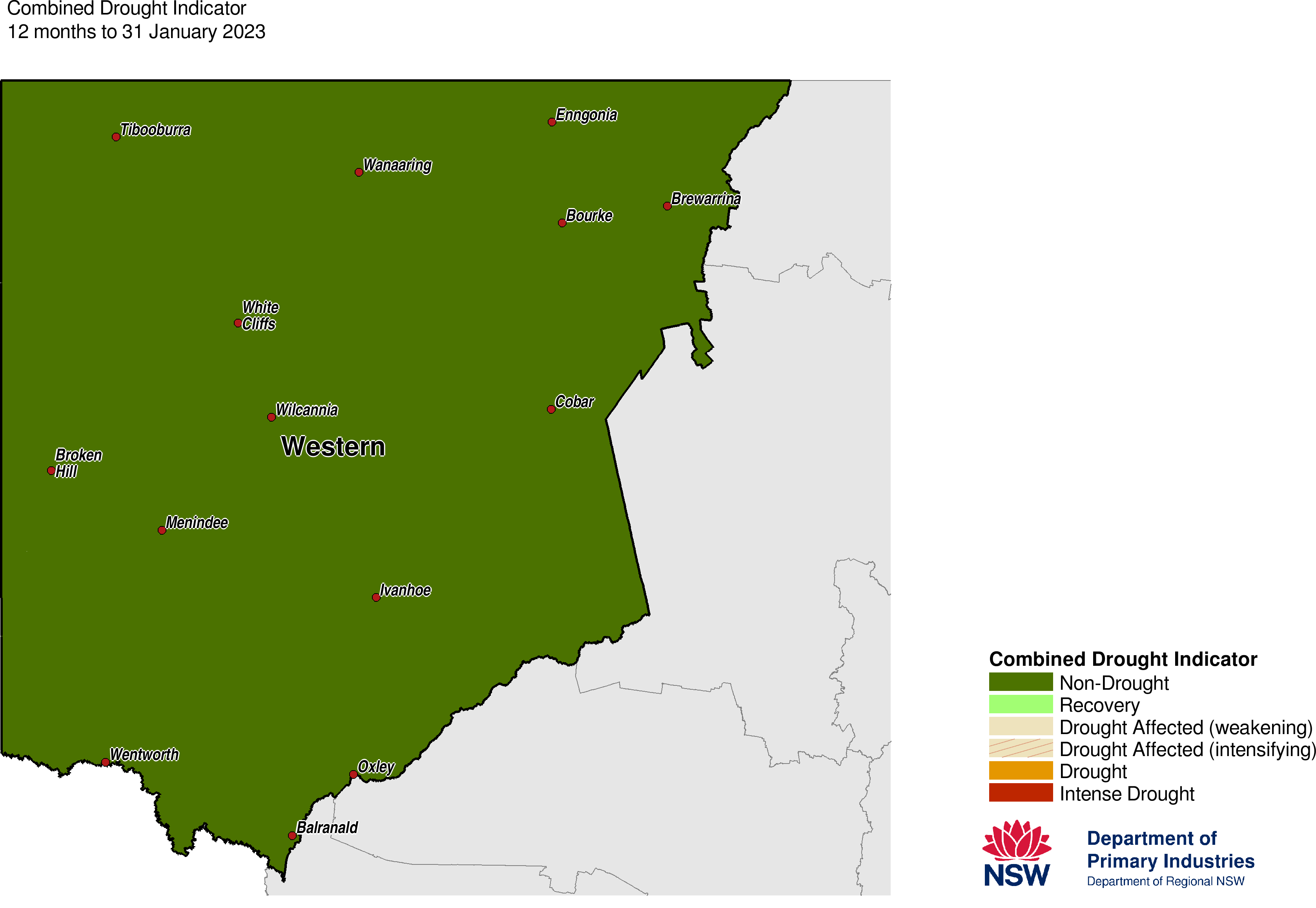 Figure 14. Combined Drought Indicator for the Western LLS region 