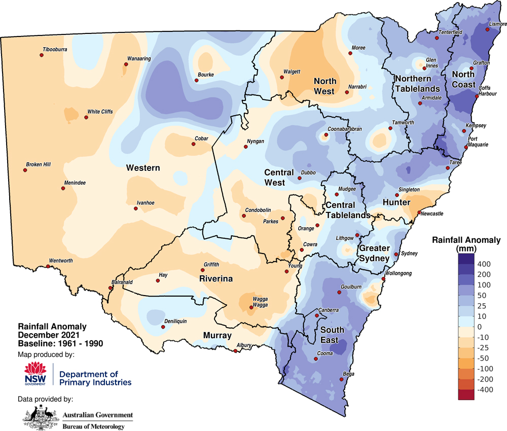 Figure 2a. Rainfall anomaly &ndash; December 2021