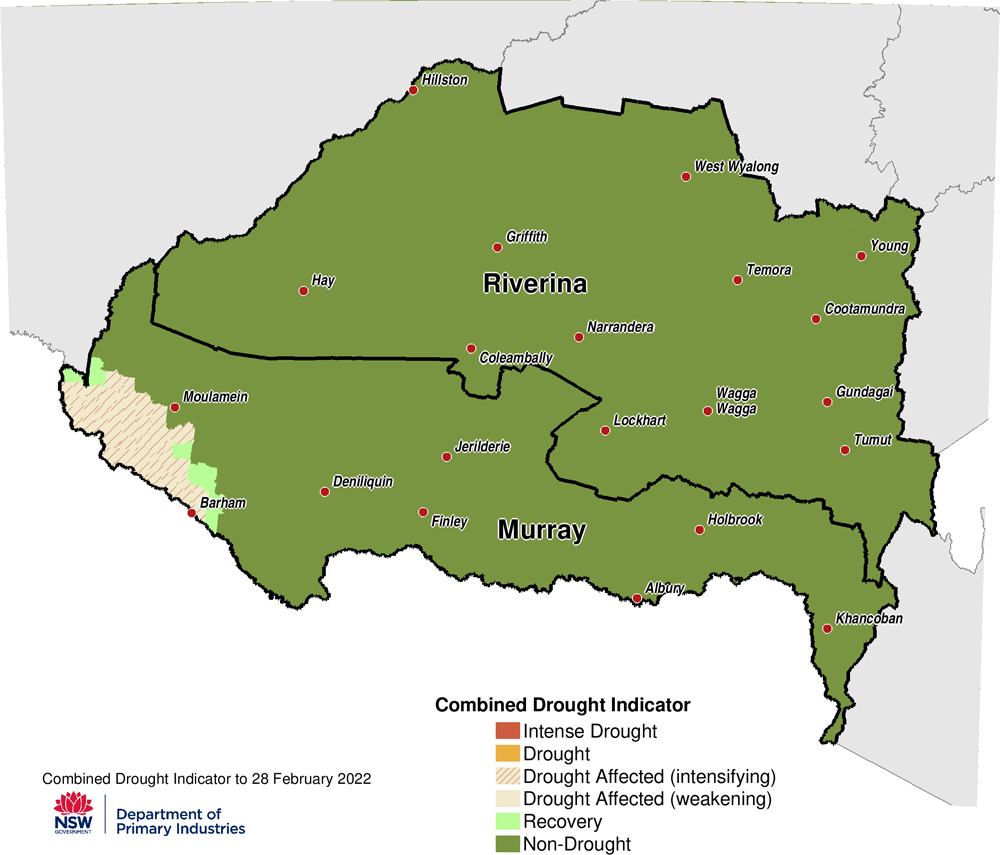Combined Drought Indicator for the Murray and Riverina regions