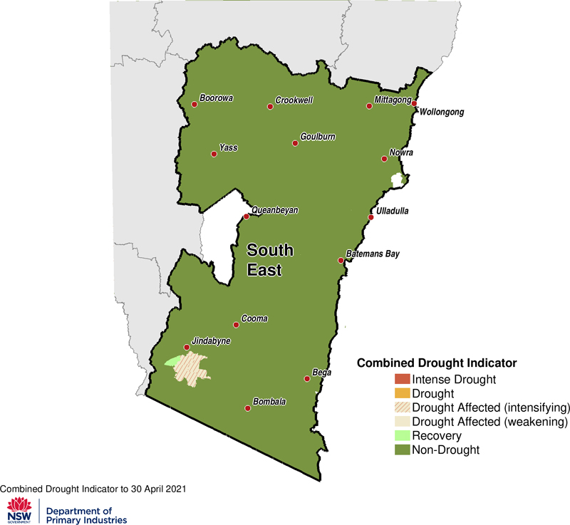 Figure 23. Combined Drought Indicator for the South East region 