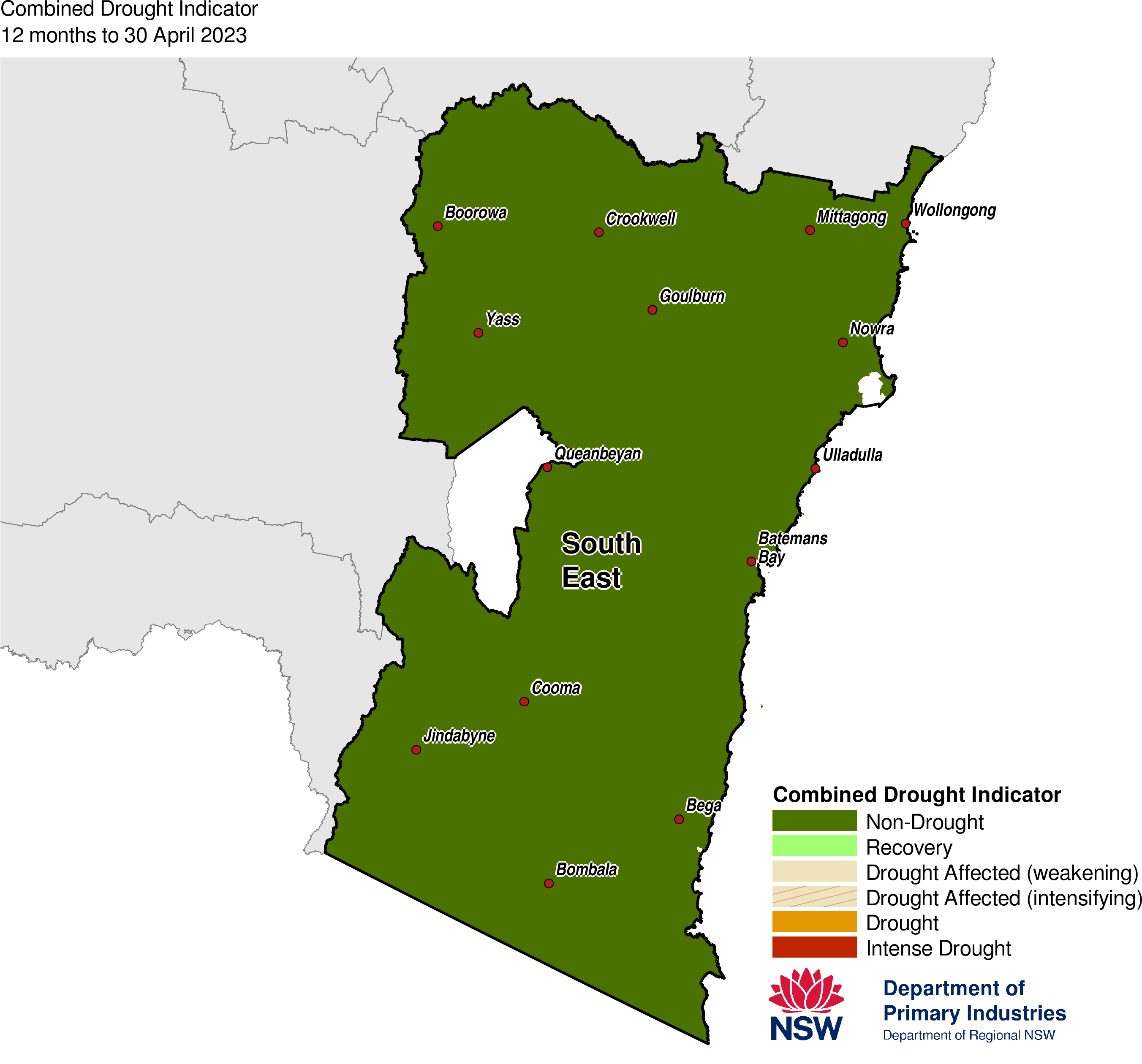 Figure 30. Combined Drought Indicator for the South East region 
