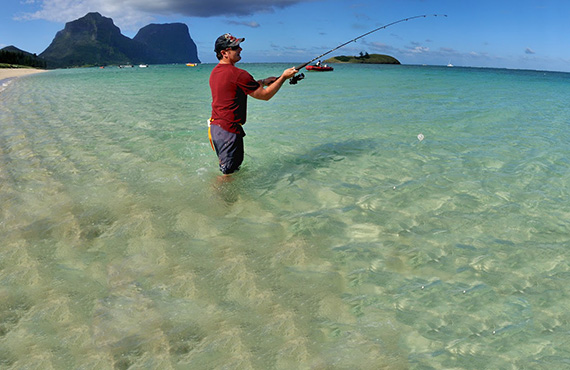 Beach fishing, Lord Howe Island Marine Park, Photo: Justin Gilligan