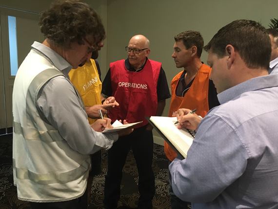 Figure 2. A meeting of group leaders as part of the exercise. Canker exercise group discussion