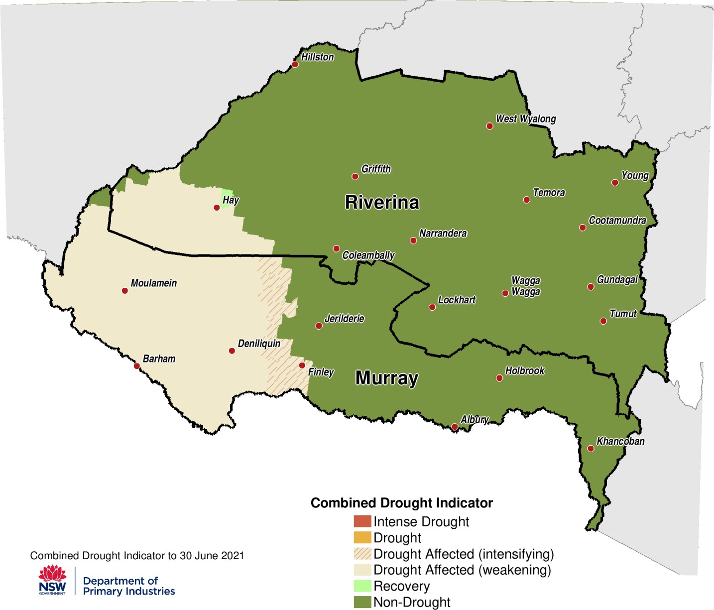 Combined Drought Indicator for the Murray and Riverina region