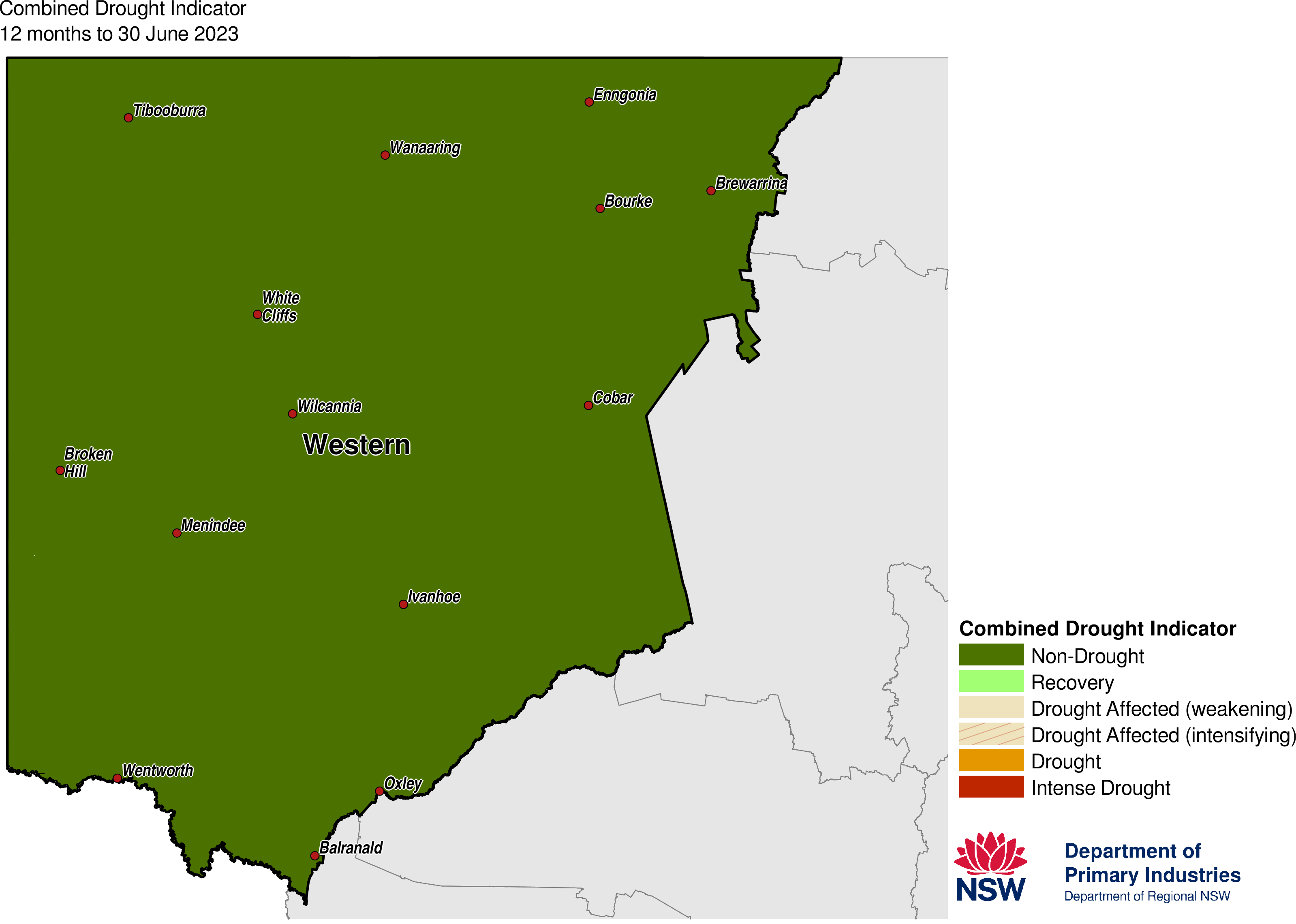 Figure 21. Combined Drought Indicator for the Western LLS region 