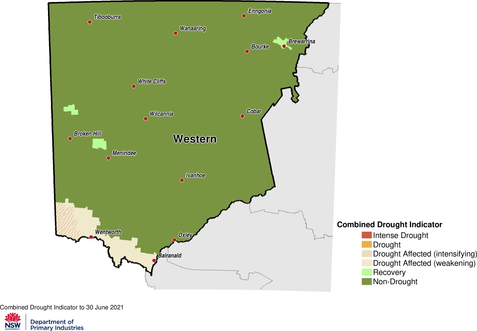Combined Drought Indicator for the Western region 