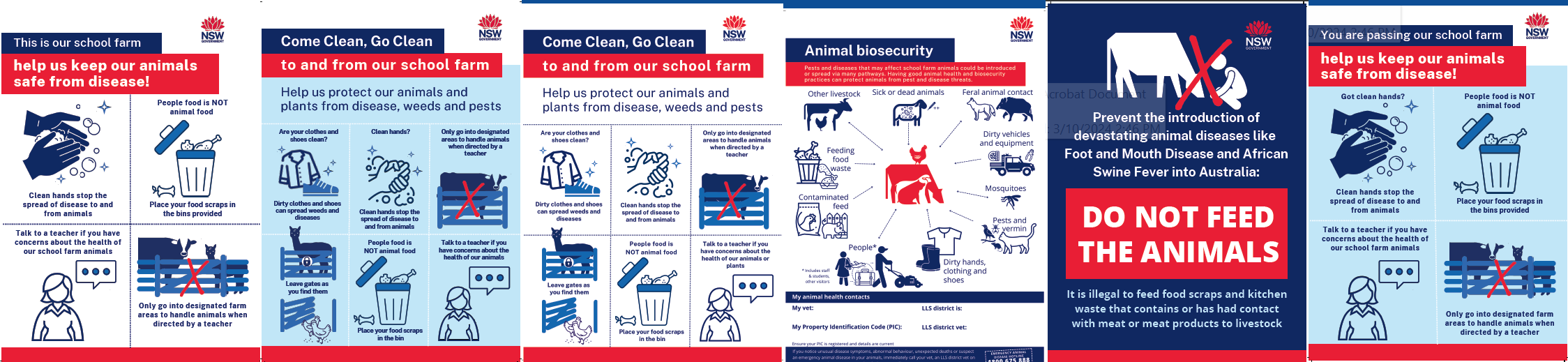 set of six posters to be posted around schools